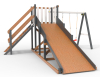 Детская площадка - деревянная горка  Пикник "Зима №2" Ультра с качельной балкой