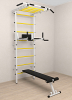 Шведская стенка Sv Pro рукоход 854 (Турник Pro рукоход/Брусья/стойка/Скамья) ( Белый) ( Желтый)