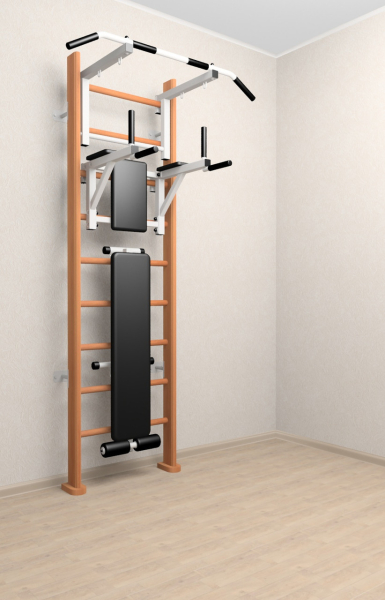 картинка Деревянная шведская стенка Sv Sport 905о (Турник стандарт/Брусья/Скамья) от магазина Лазалка