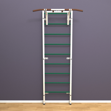 Шведская стенка «LittleSport» White Pull-Up зеленые ступени