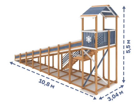 картинка Зимняя горка "IgraGrad Snow Fox (Домик)", скат 10 м мод.2 от магазина Лазалка