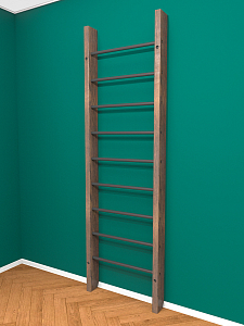 Брашированная шведская стенка "Кастерли" Classic (Черные ступени)