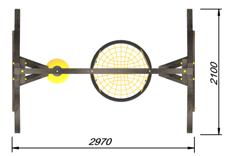 Деревянные качели Пикник 2 "Блэк" (качели долька + для малышей)