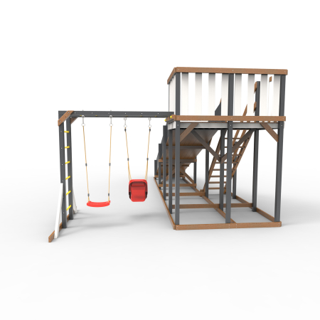 Детская площадка - деревянная горка Пикник "Зима №3" Ультра с рукоходом