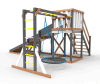 Детская площадка - деревянная горка  Пикник "Зима №2" Ультра с рукоходом и гнездом