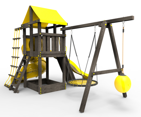 Детская площадка Пикник "Блэк" с винтовой трубой 6.1