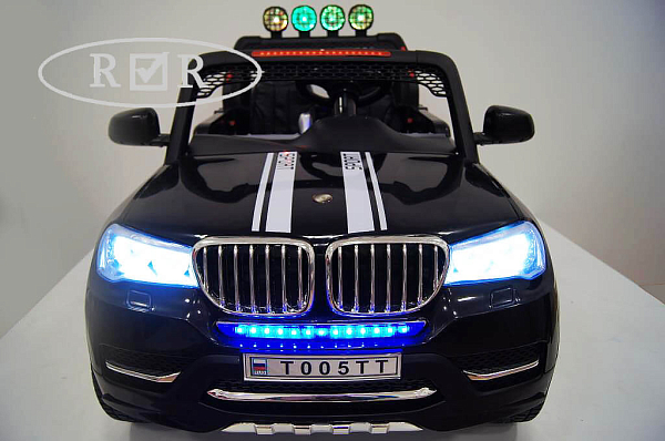 Электромобиль детский RiverToys BMW T005TT (черный) с дистанционным управлением (полный привод)