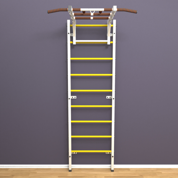 картинка Шведская стенка «LittleSport» White Long желтые ступени от магазина Лазалка