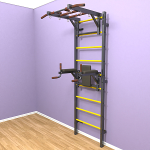 Шведская стенка «LittleSport» Graphite Long 2.0 желтые ступени