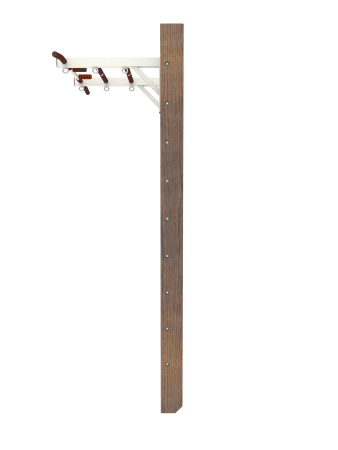 Брашированная шведская стенка "Кастерли" Классик с турником (Белые ступени)