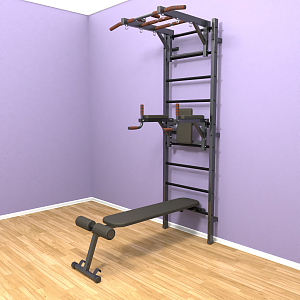 Шведская стенка «LittleSport» Graphite Long 3.0 черные ступени