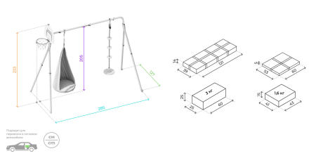 картинка Детский спортивный комплекс для дачи Romana Каркас для качелей-PRO (Комплект №5.1) от магазина Лазалка