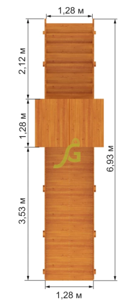 Заливная горка "IgraGrad Snow Fox Start с крышей", скат 4 м