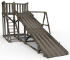Детская площадка - деревянная горка Пикник "Зима №3" Black с качельной балкой