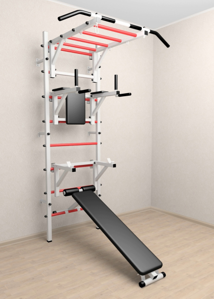 Шведская стенка Sv Sport усиленная 626 (Турник рукоход/Брусья/Стойка/Скамья) 