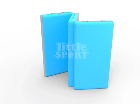 Мат кожзам LittleSport (100х150х10см) складной в 3 сложения серый\голубой