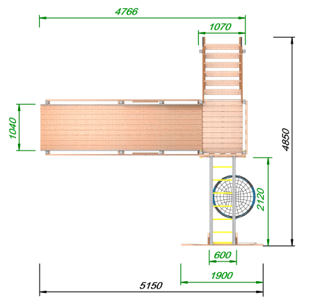 Детская площадка - деревянная горка  Пикник "Зима №2" Ультра с рукоходом и гнездом