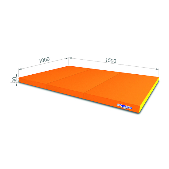 картинка Мат гимнастический кожзам Romana (100х150х6) складной в 3 сложения от магазина Лазалка