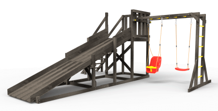 Детская площадка - деревянная горка  Пикник "Зима №2" Black с рукоходом